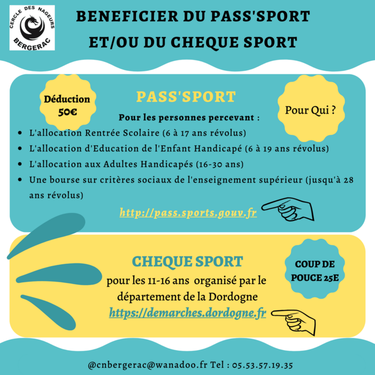 Pass'Sport et Chèque Sport 2023-2024