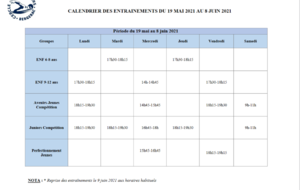 Reprise des entrainements extrascolaires pour les nageurs mineurs !