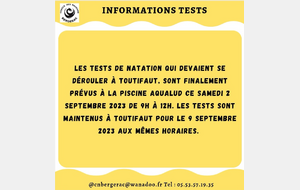 Informations tests 